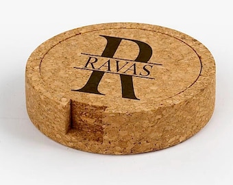 Coaster Set - Personalized Cork Coasters (4) | Unique Wedding, Anniversary, Housewarming Gift! One-of-a-Kind Home Decor