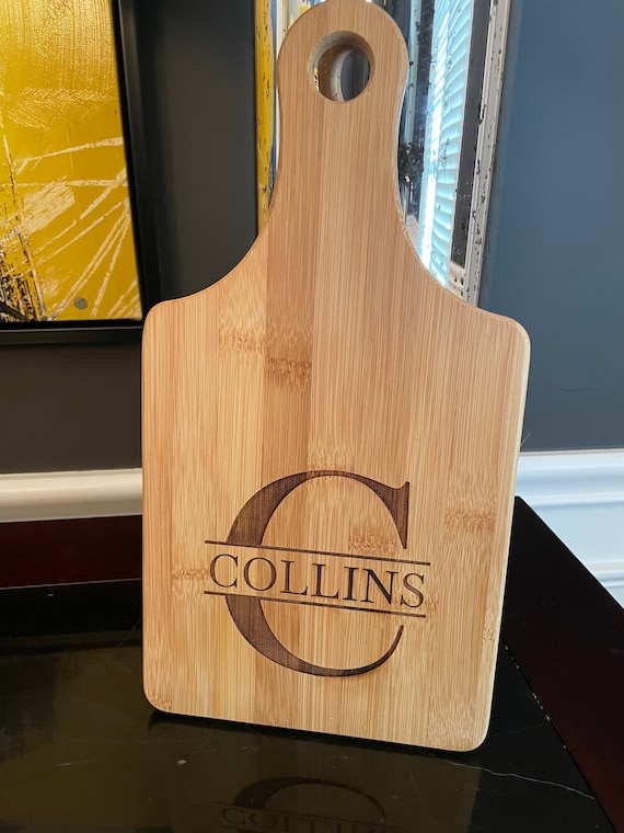 Bamboo - Split Letter Monogram PERSONALIZED Cutting Board with your Letter and Name BIRTHDAY, WEDDING, MOTHERS DAY GIFT Bamboo - Split Letter Monogram PERSONALIZED Cutting Board with your Letter and Name BIRTHDAY, WEDDING, MOTHERS DAY GIFT