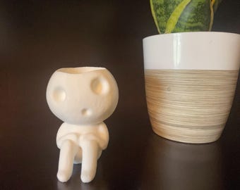 Kodama Planter Pot, 3D Printed Tree Spirit Decor in PLA