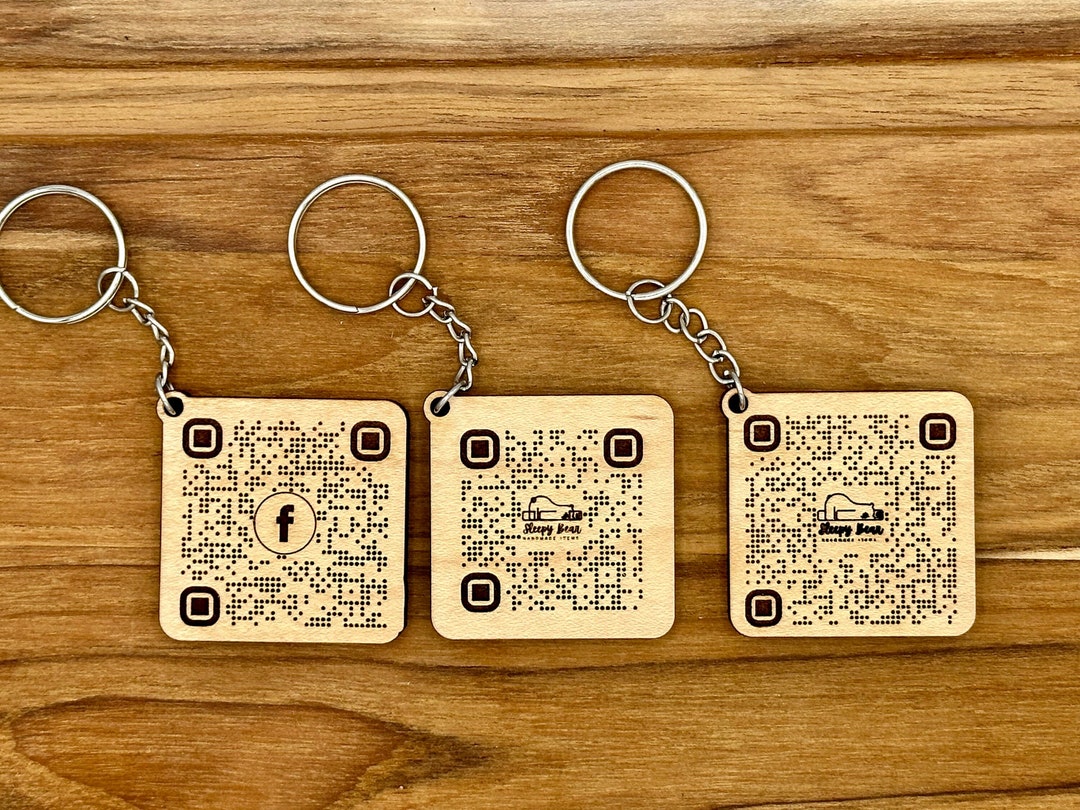 Buy Custom QR Code Keychain Personalize With Your URL, Contact, Social ...