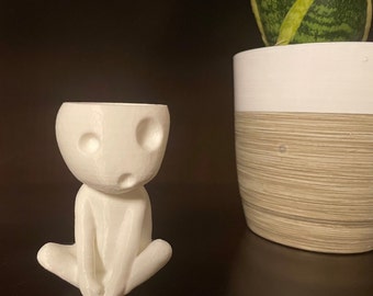 Kodama Planter Pot: Japanese Tree Spirit Decor (3D Printed)