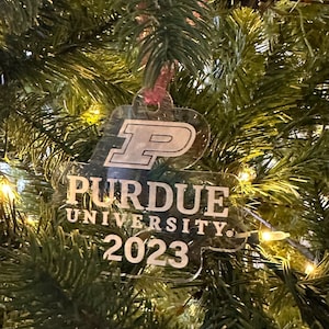 Purdue University Christmas Ornaments, Officially Licensed, Clear Acrylic, Stocking Stuffer, Boiler Up!