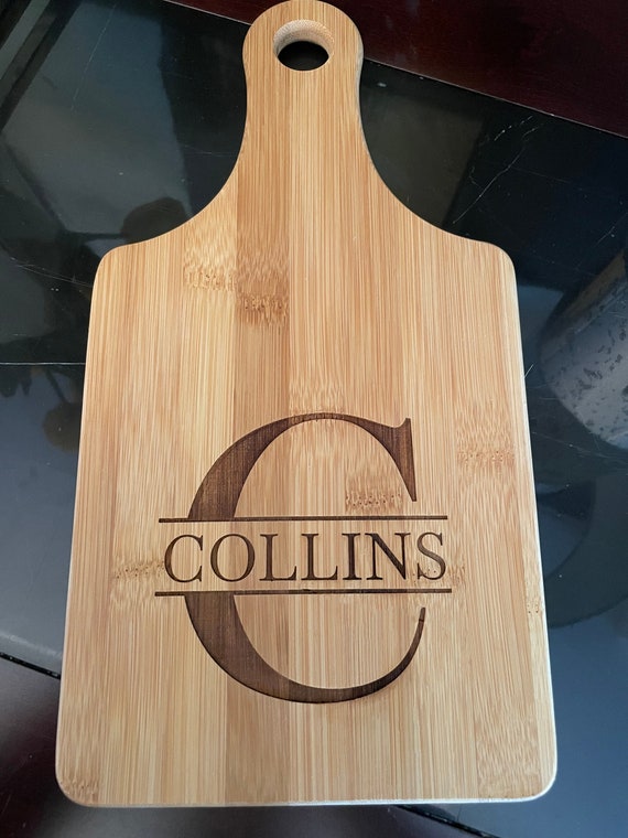 Bamboo - Split Letter Monogram PERSONALIZED Cutting Board with your Letter and Name BIRTHDAY, WEDDING, MOTHERS DAY GIFT Bamboo - Split Letter Monogram PERSONALIZED Cutting Board with your Letter and Name BIRTHDAY, WEDDING, MOTHERS DAY GIFT