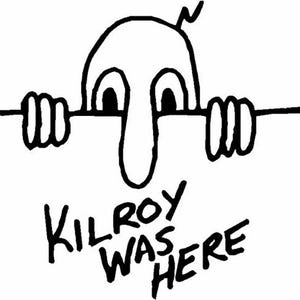 Kilroy Was Here Decal: WWII Graffiti Art, Waterproof Vinyl Sticker