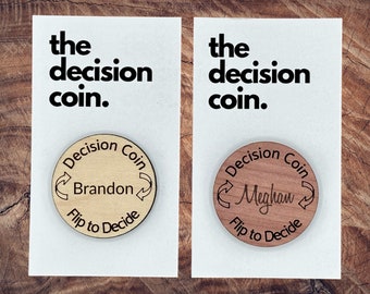 Personalized Decision Coin - Solve Disagreements With a Flip! | Unique Date Night Idea | 5 Year Anniversary Gift | Fun Gift | Flip Coin