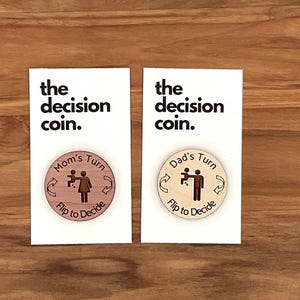 Personalized Decision Maker Coin in Maple or Cedar, Parenting Tool