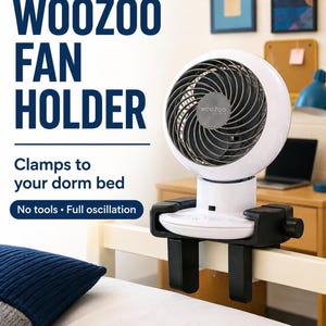 Dorm Bed Fan Holder, Adjustable Clamp for Bunk and Loft Beds