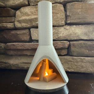 Miniature Mid-Century Modern LED Fireplace - Retro Style Decorative Heater Light for Cozy Home Decor & Gift