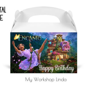Isabella Encanto Favor Box Label / Encanto Gable Box Happy Birthday / Encanto Party Favors Labels / Party Decorations / INSTANT DOWNLOAD