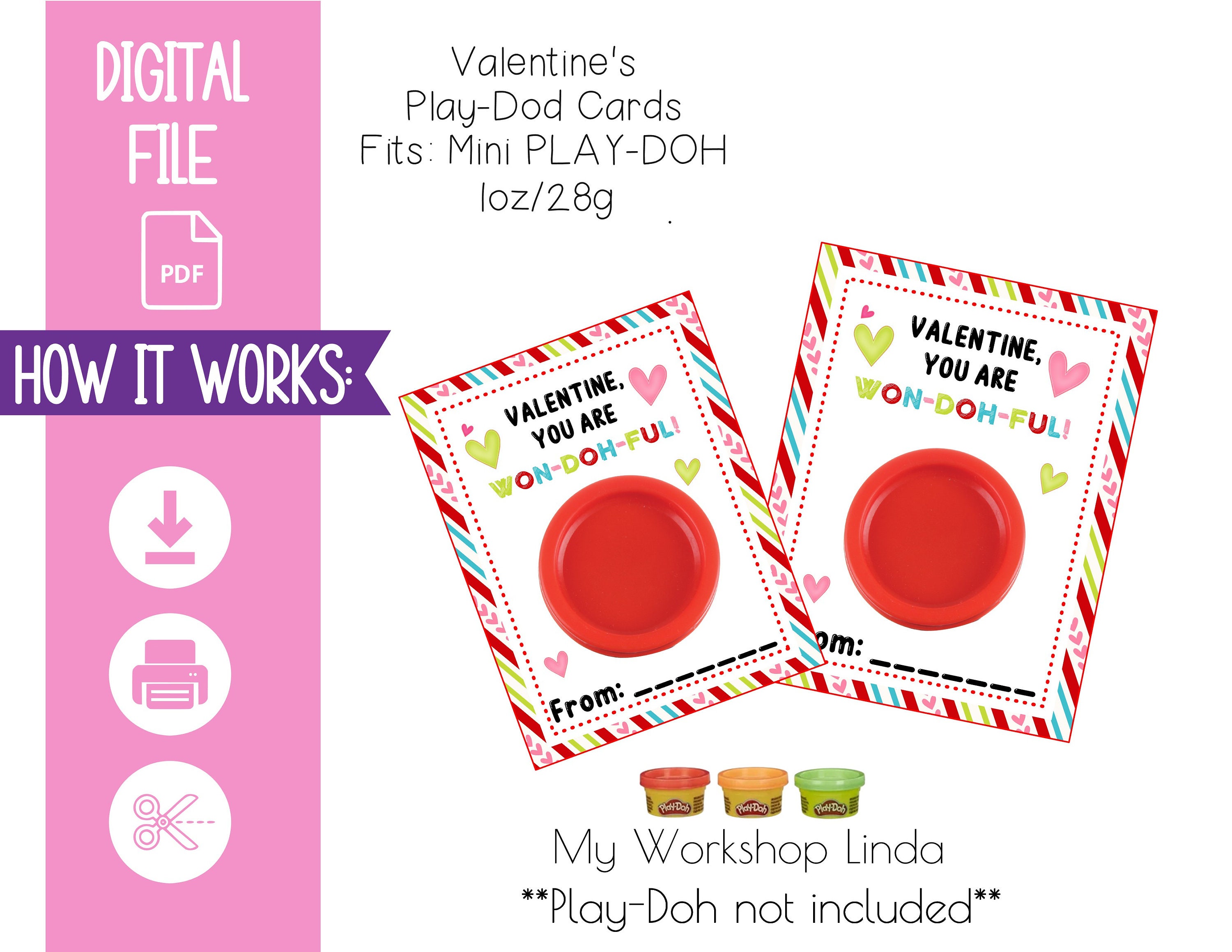 Mini Play Doh Valentines Printable Play-doh Valentine's Gift Card