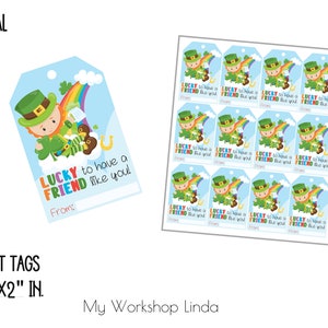 Printable St. Patrick&#39;s Day - Patrick&#39;s Day Gift Tag -Happy St. Patrick&#39;s Day- Printable File - Instant download - Party Supplies