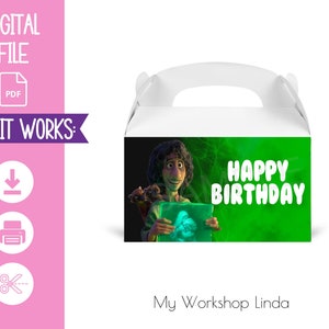 Bruno Madrigal Favor Box Label / Encanto Gable Box Happy Birthday / Encanto Party Favors Labels / Party Decorations / INSTANT DOWNLOAD