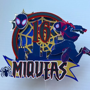 Spiderman Miles Morales Shaker Cake Topper-Spider Cake Topper-Miles Morales Party Supplies-Spider Verse Party Supplies-Party Decorations