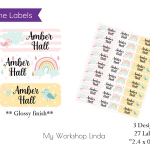 Rainbow Personalized Name Labels  / Glossy Stickers / Notebook Labels / Daycare Labels / School Supplies Labels / Belongings label