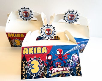 Spider Spidey Personalized Favor Boxes-Party Favors- Spidey Birthday-Spidey and his amazing friends Party Supplies - Party Supplies