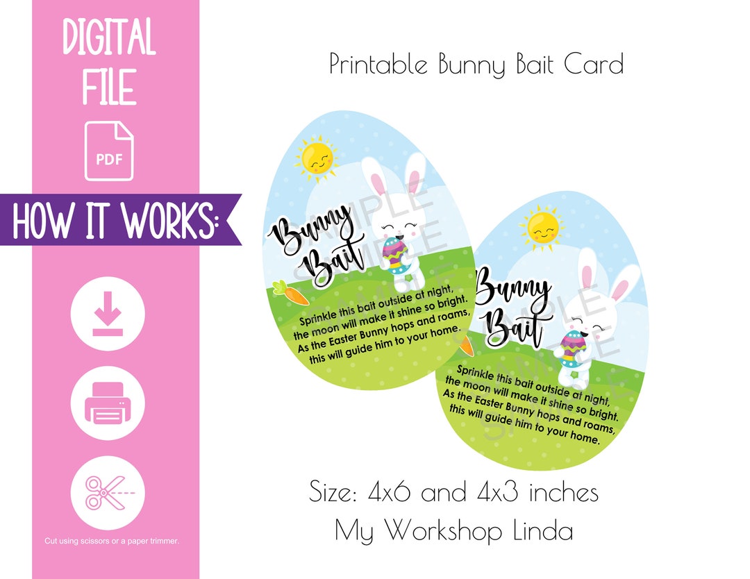 Instant Download Pdf/bunny Bait Printable Tags/easter Bunny Food Cards ...