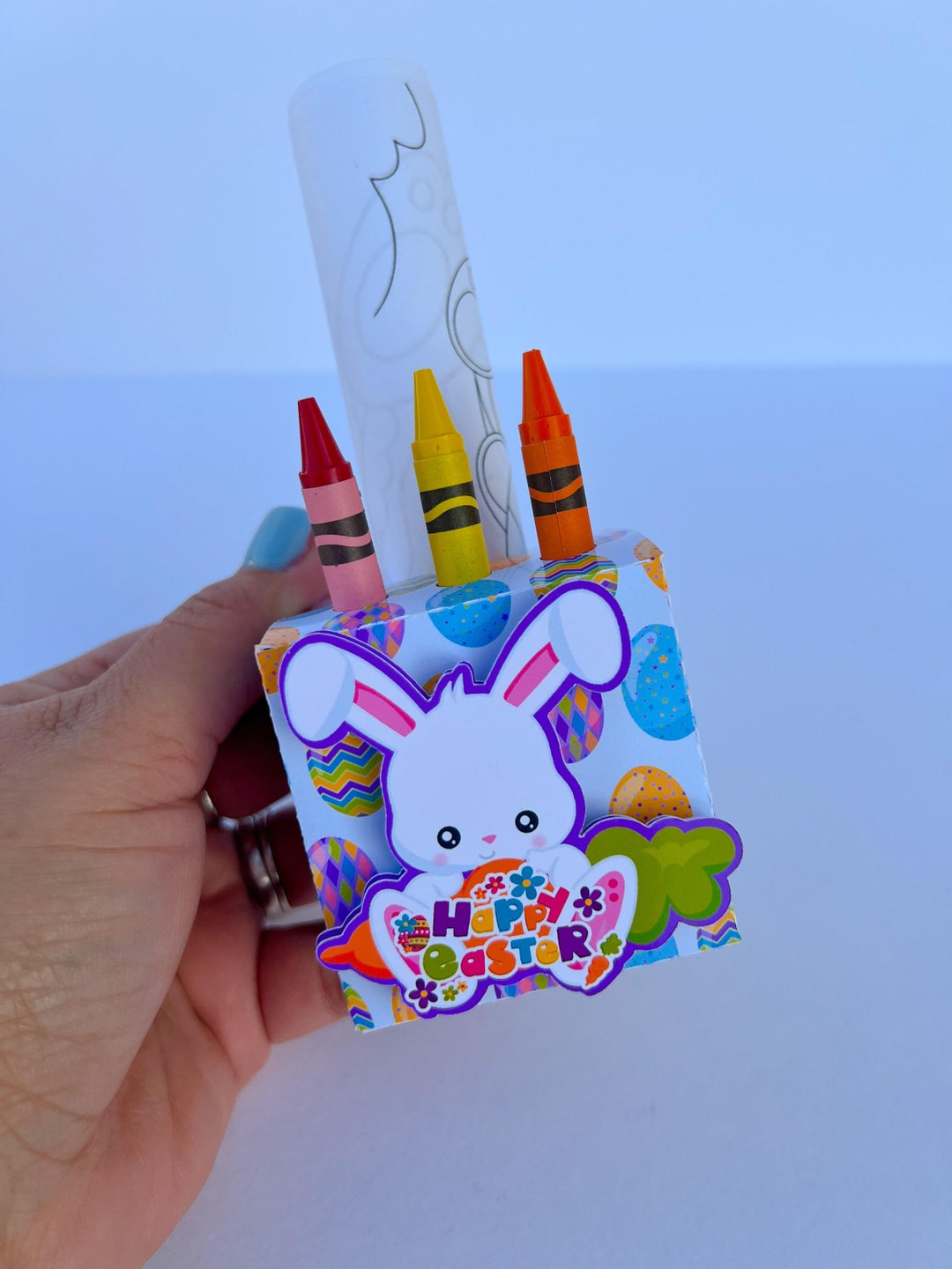 Easter Coloring Favor Boxes/easter Class Favor/easter Favor/easter Bunny Favor/easter Basket