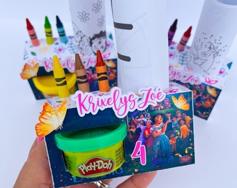 Encanto Play-Doh Activity Box/Mirabel-Isabela Coloring Box/Play-Doh Box/Familia Madrigal  Party Decorations/Party Supplies/Non-edible favors
