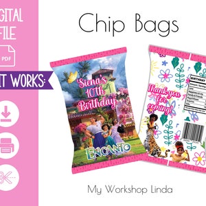 PRINTABLE Encanto Chip Bags Wrapper /Snack Bag Printable/Birthday Party Printable/Encanto Digital Printable Favors/Party Decorations