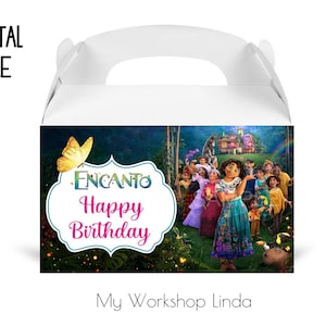 Encanto Favor Box Label / Encanto Gable Box Happy Birthday / Encanto Party Favors Labels / Party Decorations / INSTANT DOWNLOAD