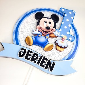 Personalized Baby Mickey Cake Topper| Mickey Mouse Cake Topper| First Birthday Party| Mickey Party Supplies