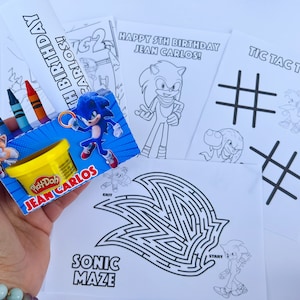 Sonic Play-Doh Activity Box / Sonic Coloring Box / Play-Doh Box/Sonic The Hedgehog  Birthday Decoration/ Party Supplies
