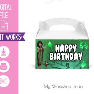 Bruno Madrigal Favor Box Label / Encanto Gable Box Happy Birthday / Encanto Party Favors Labels / Party Decorations / INSTANT DOWNLOAD