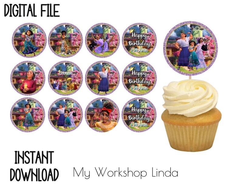 Printable Encanto Birthday Cupcake Toppers encanto Treats Etsy Australia