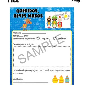 Instant Download Letter to Three Wise Men/ Carta para los Reyes Magos