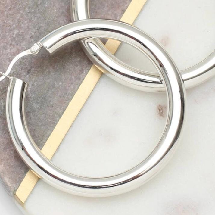 Sllaiss Orecchini A Cerchio In Argento 925 – Piccoli Huggie Twist 12-20 Mm – Placcati Oro Bianco – Gioielli Minimalisti Donna
