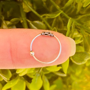 Nose Ring Silver Celtic Hoop,  1.2cm Wide Silver Nose Ring, Septum Silver Hoop Ring