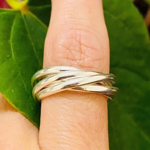 Russian 5 Band Silver Wedding Ring