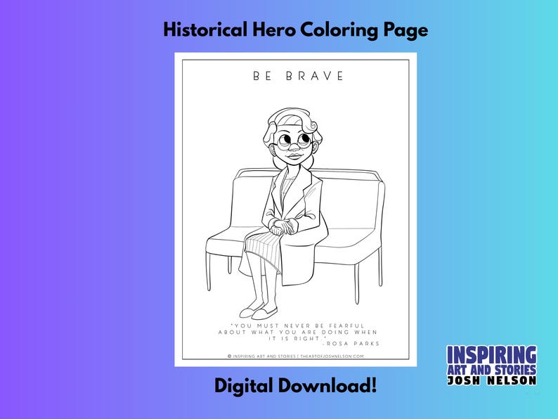 Rosa Parks Coloring Page - Etsy