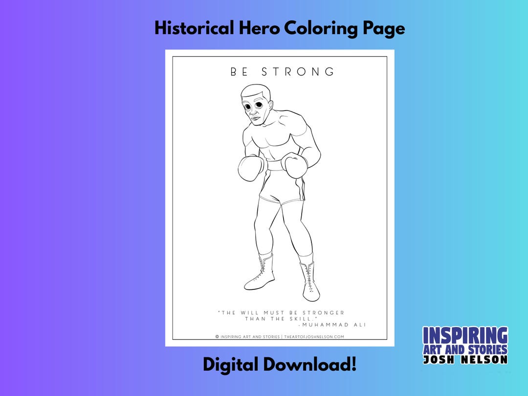 Muhammad Ali Coloring Pags This item is unavailable - Etsy