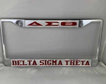 Delta Sigma Theta Metal License Plate Frame