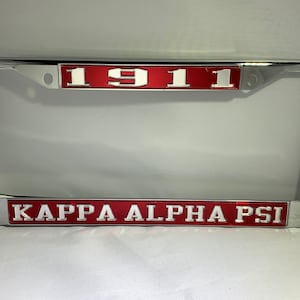 1911 Kappa Alpha Psi- License Frame Red Background Mirror Letters