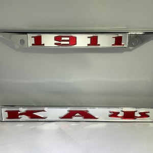 1911 Kappa Alpha Psi License Frame Mirror Background Red Letters