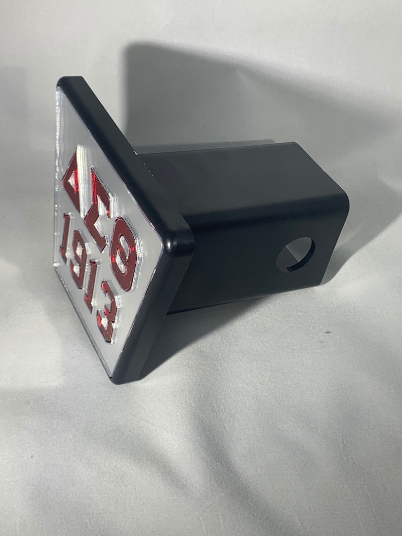 Delta Sigma Theta-1913 Mirror Hitch Cover Mirror Fondo Letras rojas imagen 3