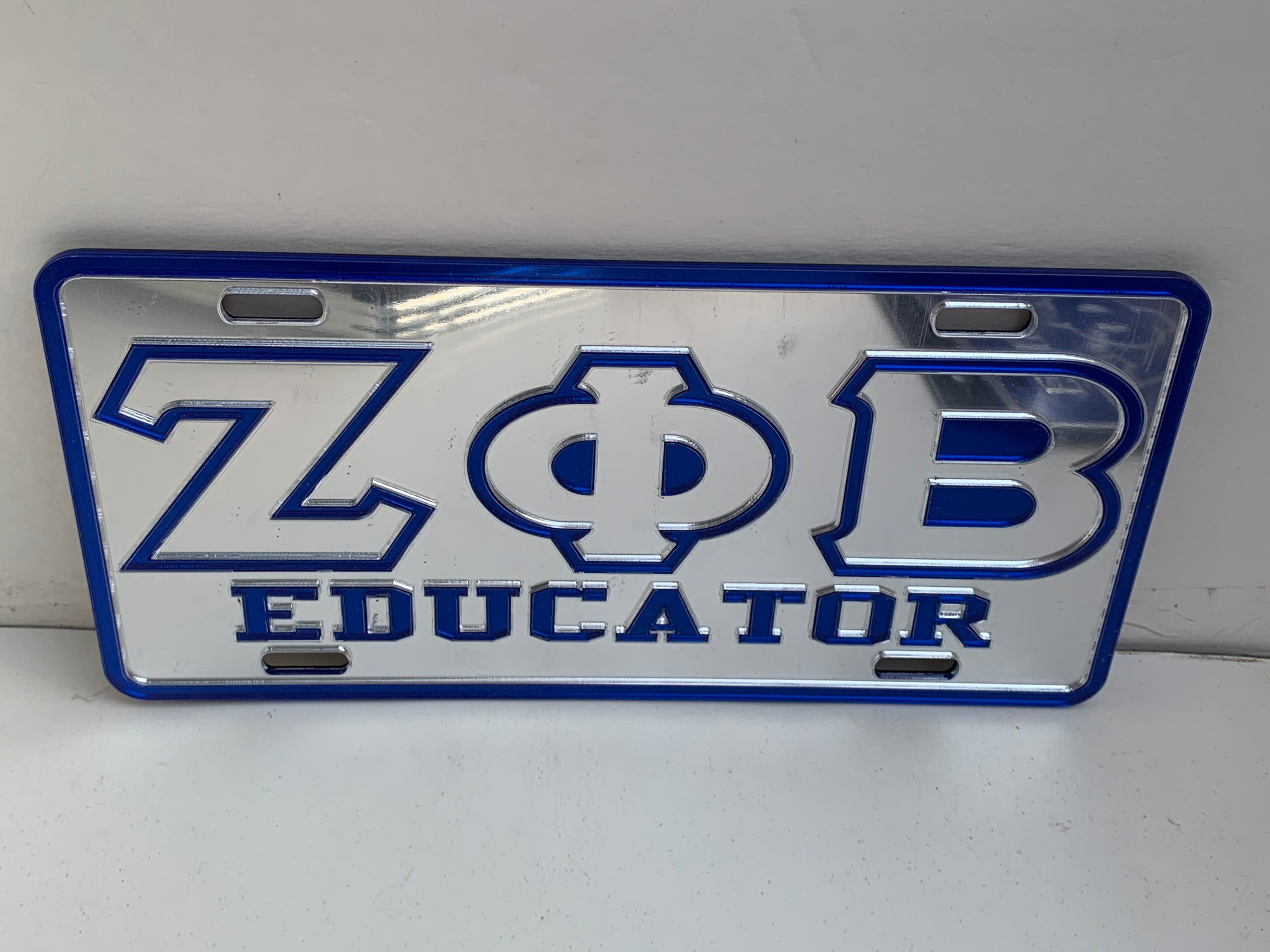 Zeta Phi Beta Educator License Plate W/ Blue Rim Etsy