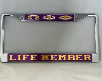 OPP Life Member License Frame- Purple Background Gold Letters