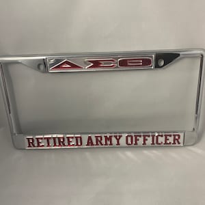 Delta Sigma Theta- Retired Army Officer Mirror Background Red Letters