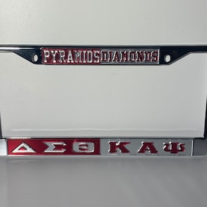 Pyramids and Diamonds Delta Sigma Theta and Kappa Alpha Psi Split Frame Red Background Mirror Letters/Mirror Background Red Letters