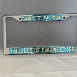 Southern College of Engineering License Frame- Light Blue Background Gold Letters