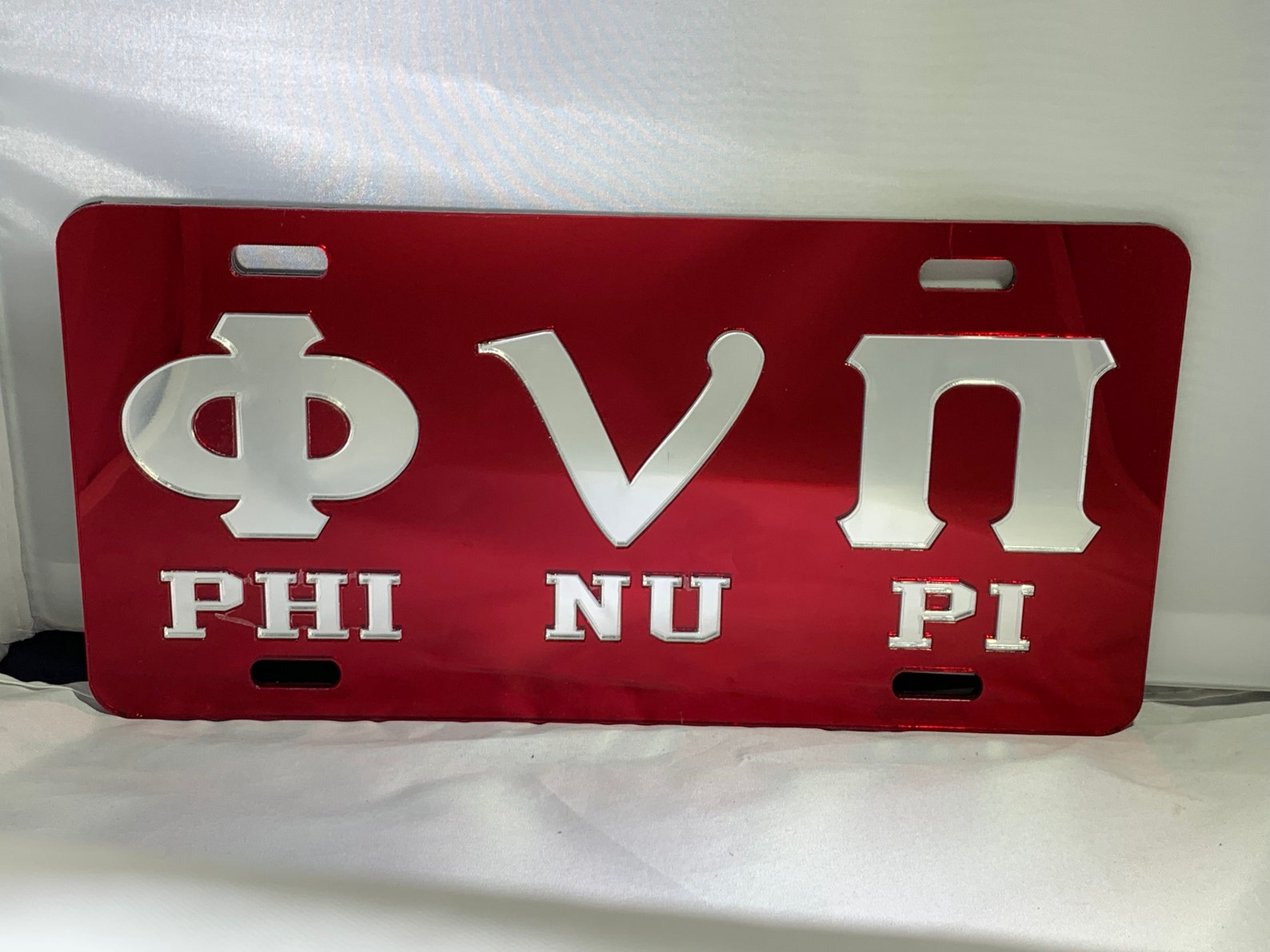 Kappa Alpha Psi Phi Nu Pi License Plate Red Background Mirror Etsy