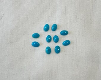 Cabochões vintage turquesa Sleeping Beauty 6 x 4 mm ~ Navajo reciclado - Dez