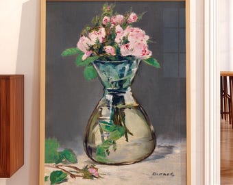 Manet Flowers Print, Rustic Still Life, Vintage Floral Wall Decor