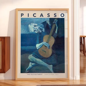Picasso Print, The Old Guitarist, Cubism Art, Blue Period