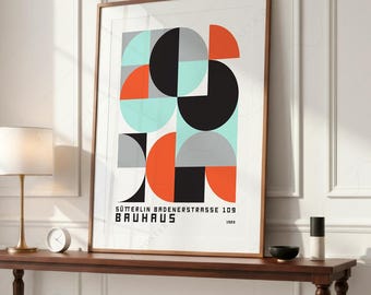 Bauhaus Geometric Print: Mid Century Modern Abstract Wall Art 9