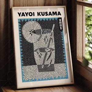 Ilustración de bebidas de verano de Yayoi Kusama Impresión de cóctel Arte de pared sobre carrito de bar Decoración estética, Arte de pared para comedor y cocina 32-1