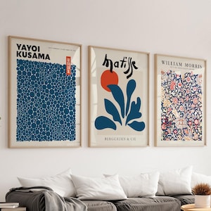Matisse, Kusama, Morris Print Set | Blue Gallery Wall Art 23 image 7